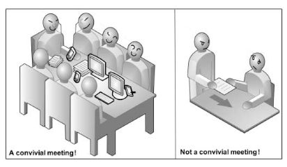 Illustrated convivial group